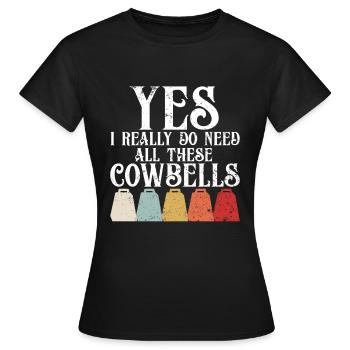 Kuhglocke Mehr Cowbell-Vintager - Frauen T-Shirt - Schwarz - Vorne - AI Model Female 172 dark (172cm)