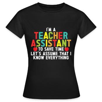 Teacher -Assistant Headmaster Teaching - Women's T-Shirt - black - Front - AI Model Female 172 dark (172cm)