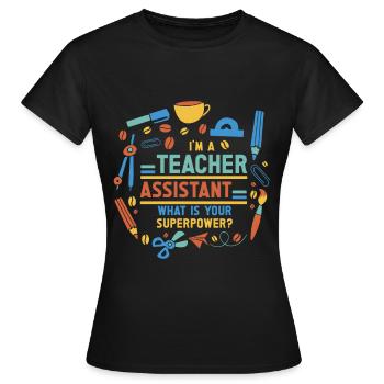 Teacher -Assistant Headmaster Teaching - Women's T-Shirt - black - Front - AI Model Female 172 dark (172cm)