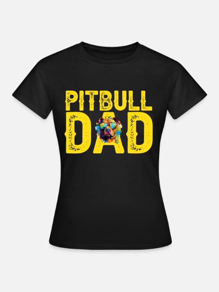 Pitbull Pittie: Papa Pitbull - T-shirt Femme - noir