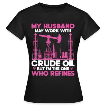 Ölfeldarbeiter Rig Roughneck Ölfeldfrau - Frauen T-Shirt - Schwarz - Vorne - AI Model Female 172 dark (172cm)