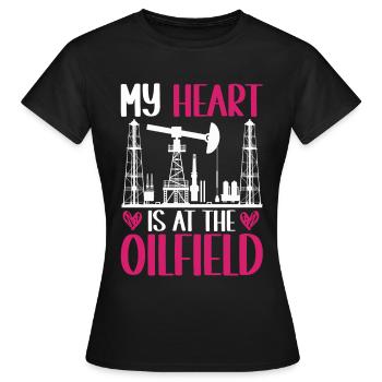 Ölfeldarbeiter Rig Roughneck Ölfeldfrau - Frauen T-Shirt - Schwarz - Vorne - AI Model Female 172 dark (172cm)