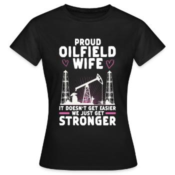 Ölfeldarbeiter Rig Roughneck Ölfeldfrau - Frauen T-Shirt - Schwarz - Vorne - AI Model Female 172 dark (172cm)