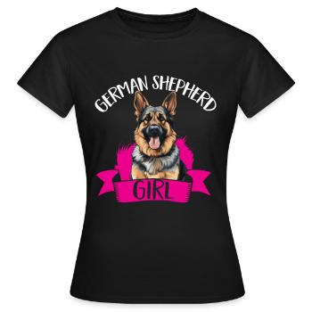 German Shepherd Dog Breed German Shepherd Girl - Women's T-Shirt - black - Front - AI Model Female 172 dark (172cm)