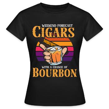 Bourbon Cigares Whisky Cigares Lounge Lovers - T-shirt Femme - noir - Devant - AI Model Female 172 dark (172cm)