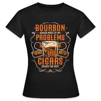 Bourbon Cigares Whisky Cigares Lounge Lovers - T-shirt Femme - noir - Devant - AI Model Female 172 dark (172cm)