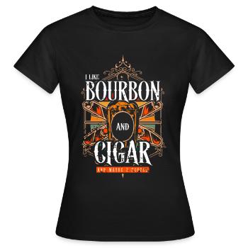 Bourbon Cigares Whisky Cigares Lounge Lovers - T-shirt Femme - noir - Devant - AI Model Female 172 dark (172cm)