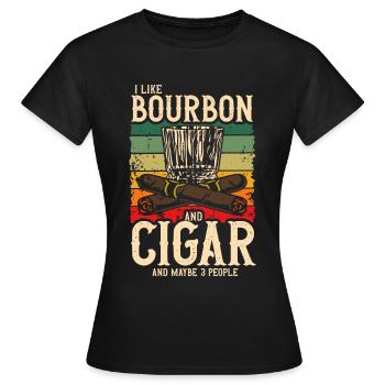 Bourbon Cigares Whisky Cigares Lounge Lovers - T-shirt Femme - noir - Devant - AI Model Female 172 dark (172cm)