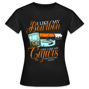 Bourbon Cigares Whisky Cigares Lounge Lovers - T-shirt Femme - noir - Devant - AI Model Female 172 dark (172cm)