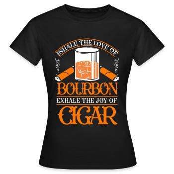 Bourbon Cigares Whisky Cigares Lounge Lovers - T-shirt Femme - noir - Devant - AI Model Female 172 dark (172cm)