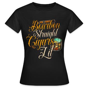 Bourbon Cigares Whisky Cigares Lounge Lovers - T-shirt Femme - noir - Devant - AI Model Female 172 dark (172cm)