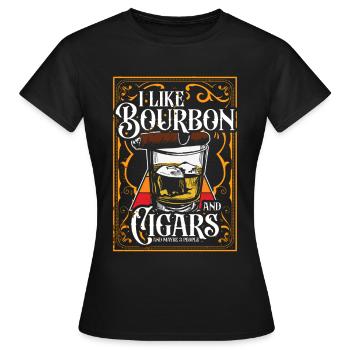 Bourbon Cigares Whisky Cigares Lounge Lovers - T-shirt Femme - noir - Devant - AI Model Female 172 dark (172cm)