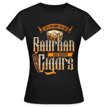 Bourbon Cigares Whisky Cigares Lounge Lovers - T-shirt Femme - noir - Devant - AI Model Female 172 dark (172cm)