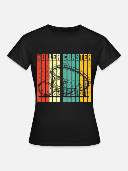 Achterbahnvergnügungspark Achterbahnfahrt - Frauen T-Shirt - Schwarz