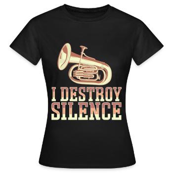Französischer Horn -Spieler Hornist Messing Musik - Frauen T-Shirt - Schwarz - Vorne - AI Model Female 172 dark (172cm)