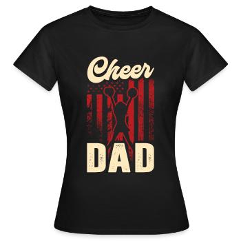 Cheer Papa Pom-pom girl Papa - T-shirt Femme - noir - Devant - AI Model Female 172 dark (172cm)