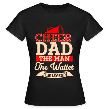 Cheer Papa Pom-pom girl Papa - T-shirt Femme - noir - Devant - AI Model Female 172 dark (172cm)