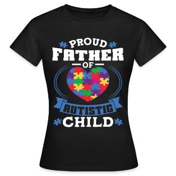 Soutien à la sensibilisation à l’autisme - T-shirt Femme - noir - Devant - AI Model Female 172 dark (172cm)