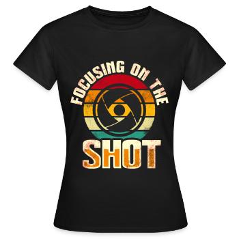 Photography - Photo shoot for photo camera. - Women's T-Shirt - black - Front - AI Model Female 172 dark (172cm)