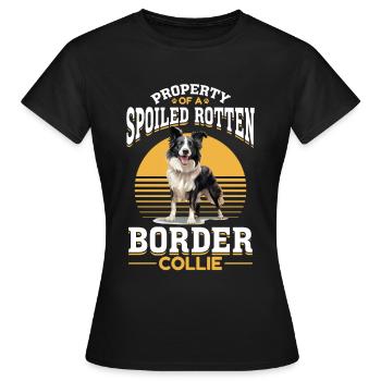 Border Collie Chien Propriété d’un pourri gâté - T-shirt Femme - noir - Devant - AI Model Female 172 dark (172cm)