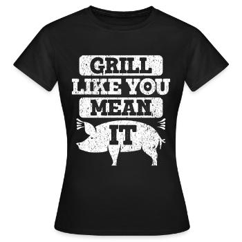 Grill Grillgrill Schweinefleisch - Frauen T-Shirt - Schwarz - Vorne - AI Model Female 172 dark (172cm)