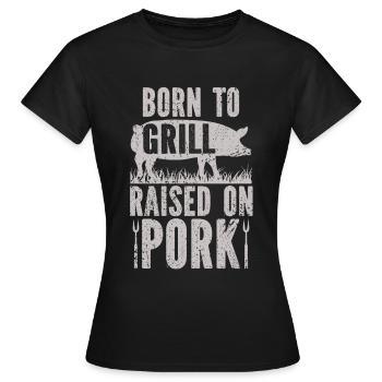 Grill Grillgrill Schweinefleisch - Frauen T-Shirt - Schwarz - Vorne - AI Model Female 172 dark (172cm)