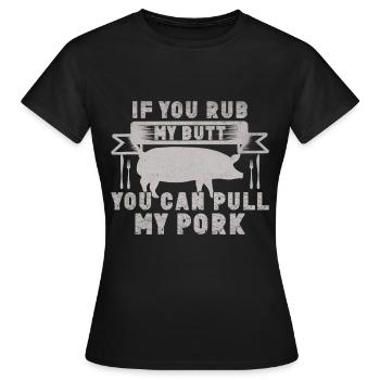Grill Grillgrill Schweinefleisch - Frauen T-Shirt - Schwarz - Vorne - AI Model Female 172 dark (172cm)