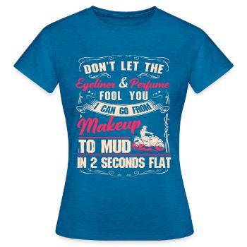 Quadgirl ATV 4 Wheeler Off Roading Lover - Frauen T-Shirt - Antikblaues Saphir meliert - Vorne - AI Model Female 172 dark (172cm)