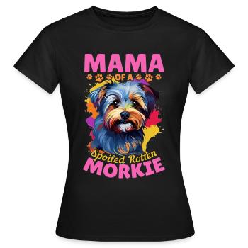 Morkie chien de race animal de compagnie maman d’un pourri gâté - T-shirt Femme - noir - Devant - AI Model Female 172 dark (172cm)