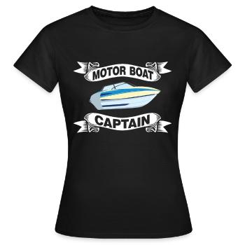 Bateau à moteur - Capitaine Bateau à moteur du lac Boater - T-shirt Femme - noir - Devant - AI Model Female 172 dark (172cm)