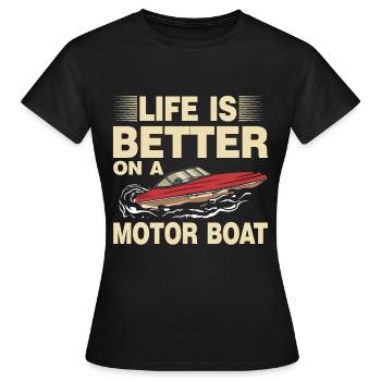 Bateau à moteur - Capitaine Bateau à moteur du lac Boater - T-shirt Femme - noir - Devant - AI Model Female 172 dark (172cm)