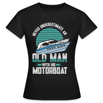 Bateau à moteur - Capitaine Bateau à moteur du lac Boater - T-shirt Femme - noir - Devant - AI Model Female 172 dark (172cm)