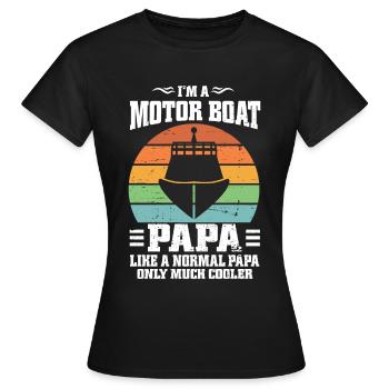 Bateau à moteur - Capitaine Bateau à moteur du lac Boater - T-shirt Femme - noir - Devant - AI Model Female 172 dark (172cm)