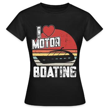 Bateau à moteur - Capitaine Bateau à moteur du lac Boater - T-shirt Femme - noir - Devant - AI Model Female 172 dark (172cm)