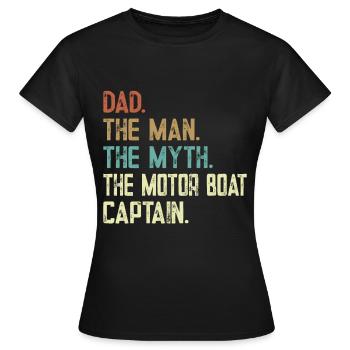 Bateau à moteur - Capitaine Bateau à moteur du lac Boater - T-shirt Femme - noir - Devant - AI Model Female 172 dark (172cm)