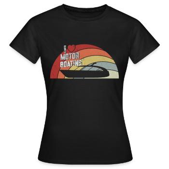 Bateau à moteur - Capitaine Bateau à moteur du lac Boater - T-shirt Femme - noir - Devant - AI Model Female 172 dark (172cm)