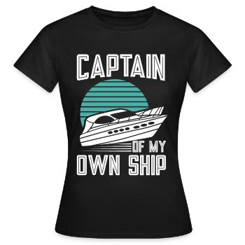 Bateau à moteur - Capitaine Bateau à moteur du lac Boater - T-shirt Femme - noir - Devant - AI Model Female 172 dark (172cm)