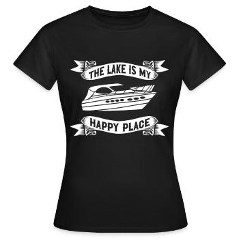 Bateau à moteur - Capitaine Bateau à moteur du lac Boater - T-shirt Femme - noir - Devant - AI Model Female 172 dark (172cm)