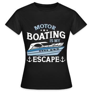 Bateau à moteur - Capitaine Bateau à moteur du lac Boater - T-shirt Femme - noir - Devant - AI Model Female 172 dark (172cm)