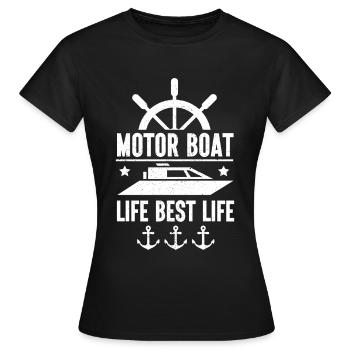 Bateau à moteur - Capitaine Bateau à moteur du lac Boater - T-shirt Femme - noir - Devant - AI Model Female 172 dark (172cm)