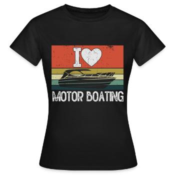 Bateau à moteur - Capitaine Bateau à moteur du lac Boater - T-shirt Femme - noir - Devant - AI Model Female 172 dark (172cm)