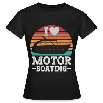Bateau à moteur - Capitaine Bateau à moteur du lac Boater - T-shirt Femme - noir - Devant - AI Model Female 172 dark (172cm)