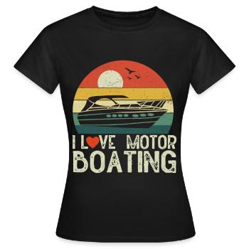 Bateau à moteur - Capitaine Bateau à moteur du lac Boater - T-shirt Femme - noir - Devant - AI Model Female 172 dark (172cm)