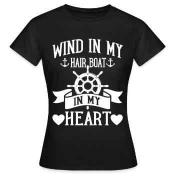 Bateau à moteur - Capitaine Bateau à moteur du lac Boater - T-shirt Femme - noir - Devant - AI Model Female 172 dark (172cm)