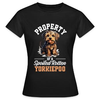 Race de chien Propriété d’un Yorkiepoo pourri gâté - T-shirt Femme - noir - Devant - AI Model Female 172 dark (172cm)