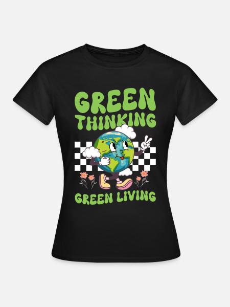 Jour de la Terre Groovy Hippie Années 70 Rétro Rétro - T-shirt Femme - noir