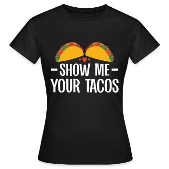 Taco drôle Fiesta mexicaine Cinco De Mayo - T-shirt Femme - noir - Devant - AI Model Female 172 dark (172cm)