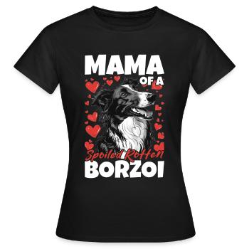 Barzoï race de chien Maman d’un barzoï pourri gâté - T-shirt Femme - noir - Devant - AI Model Female 172 dark (172cm)
