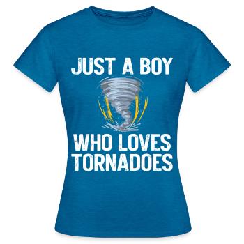 Lustiger Tornado Hurricane Wetter Chaser - Frauen T-Shirt - Antikblaues Saphir meliert - Vorne - AI Model Female 172 dark (172cm)