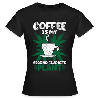 Weed, Café, Cannabis, Stoner, Caféine, Ganja - T-shirt Femme - noir - Devant - AI Model Female 172 dark (172cm)